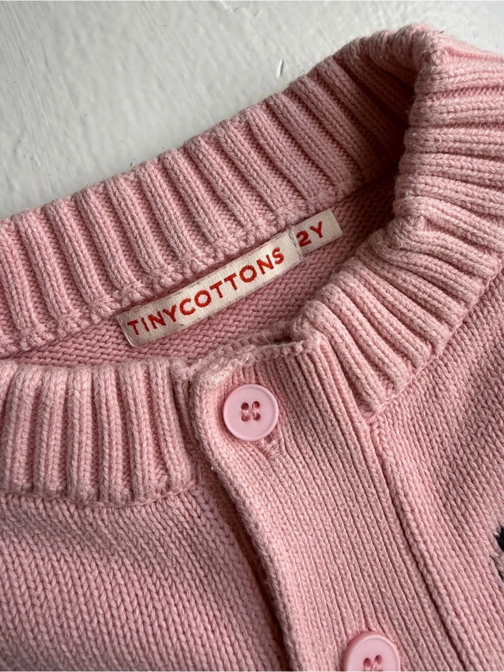 Pink Tiny Cottons Poodle Puppy Cardigan - Toddler 2t - Picture 2 of 2